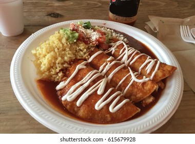 enchilada with rice