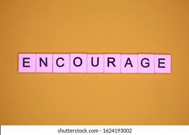 Encourage Word Wooden Cubes On Yellow Stock Photo 1624193002 | Shutterstock