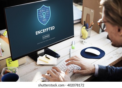 Encrypted Data Privacy Online Security Protection Concept