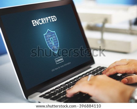 Encrypted Data Privacy Online Security Protection Concept