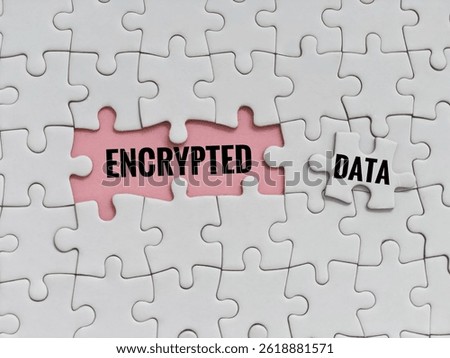 Encrypted data wording on white puzzle