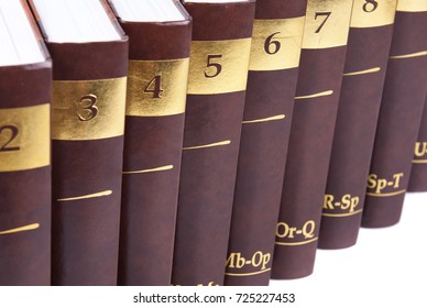 Encyclopedia set - 10 heavy book tomes isolated