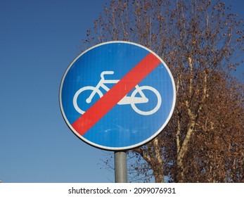 End Of Bike Lane (aka Cycle Lane) Traffic Sign