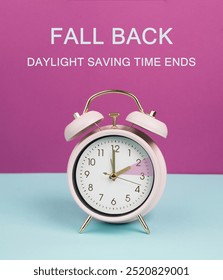 End of daylight saving time in fall, winter time changeover, alarm clock, autumn season 