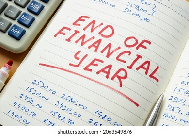 End Of Financial Year Mark In The Ledger.