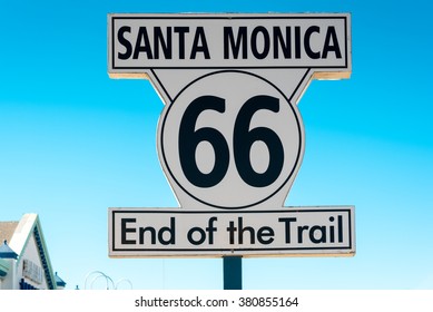 End Of Route 66 On Santa Monica Pier, California