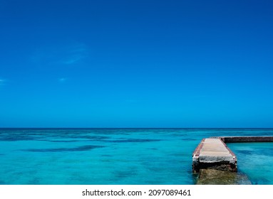 End Of Walkway And Blue Waters Of Carribean