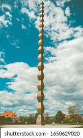 The Endless Column (Column of Infinite) made by Constantin Brancusi in Targu Jiu, Romania. September, 10, 2019