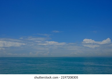 Endless Horizon And Blue Sky In Shenzhen Sea, Guangdong, China.