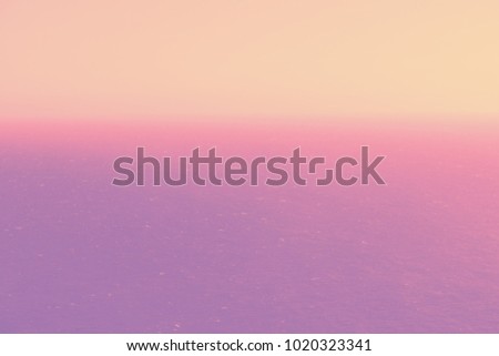 Endless ocean on alien planted, trendy pastel toned