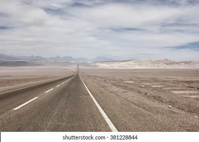 Endless Road In The Middle Of Nowhere