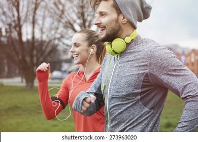 Endorphins during the jogging with girlfriend - Shutterstock ID 273963020