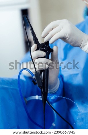 Endoscopy modern surgery technologies. Operation robotic laparoscopy.