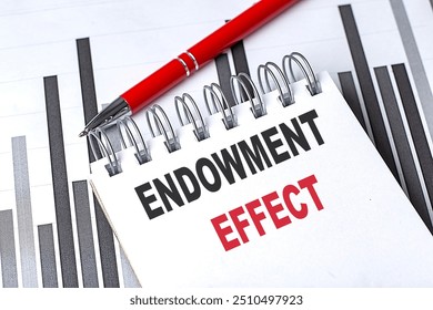 ENDOWMENT EFFECT text on notebook on a chart with pen . 