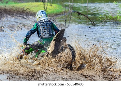 Enduro,motocross in the mud.