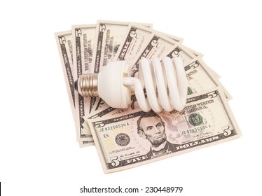 Enegy Saver Bulb On Dollar Bills Stock Photo 230448979 | Shutterstock