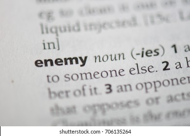 Enemy Word In A Dictionary. Enemy Concept