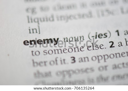 enemy word in a dictionary. enemy concept