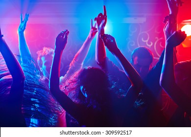 Energetic crowd partying all night long