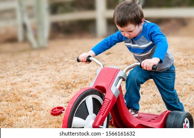 Energetic Little Preschool Boy Playing Yard Stock Photo 1566161632 ...