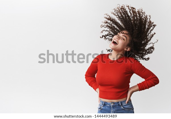 Energized Lively Happy Goodlooking Joyful Girl Stock Photo