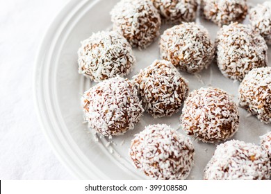 Energy Bites On A White Background 