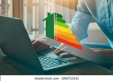 energy efficiency rating concept, eco home, ecological house renovation - Shutterstock ID 1850713141