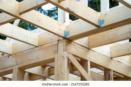 Energy efficient frame house. New framing construction of a house