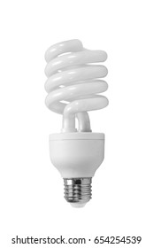 Energy Saving Bulb On White Blackground