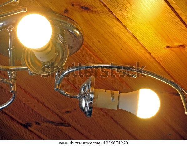 Energy Saving Led Bulbs Ceiling Lamp Stock Photo Edit Now 1036871920