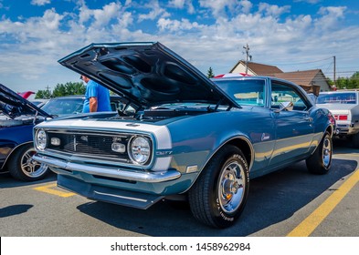 Enfield, Nova Scotia, Canada - July 20, 2019 :  1968 Chevrolet Camaro At S.B Tirecraft Auto Center Car Show.

