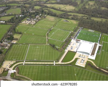 ENFIELD, UK - FEBRUARY 16, 2013: Aerial view of Tottenham Hotspur's Enfield Training Centre. - Shutterstock ID 623978285