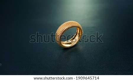 engagement ring in elegant and luxurious gold color