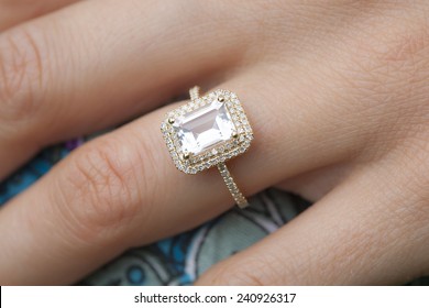 Engagement Ring On Woman's Hand