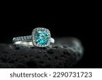 Engagement Ring With Paraiba Tourmaline