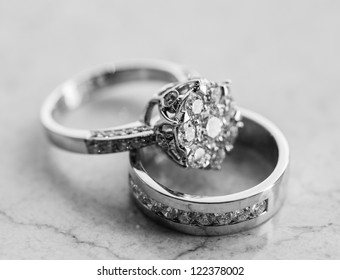 The engagement ring set.