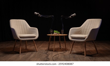 Engaging Conversations in a Cozy Podcast Studio Setting With Expert Influencers