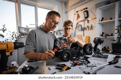 Engaging in Handson Learning at a DIY Workshop with Various Tools and Models Available