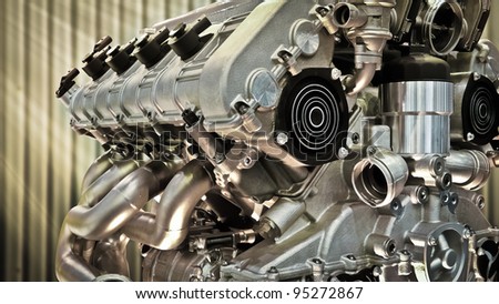 Similar – Truck Engine Motor Components In Car Service Inspection