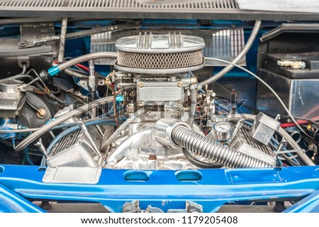 engine bay of a high performance car