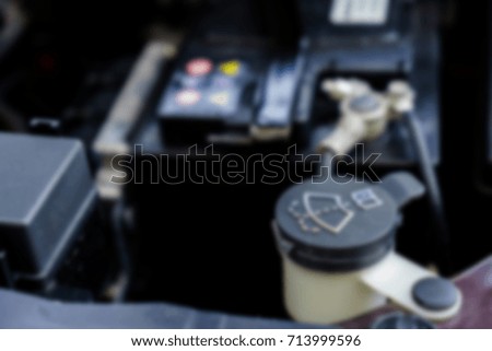The engine of the car blurred abstract background
