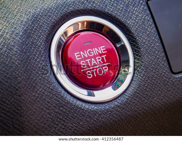 Engine car start\
or stop button on modern\
car