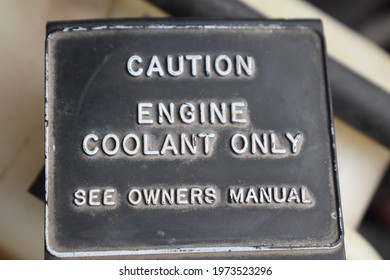 Engine Coolant Only Cap On A Vehicle