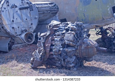 ENGINE DETACHED FROM STAGED WRECK