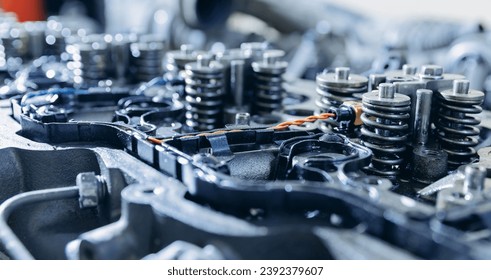 Engine diesel fuel injection nozzle of industrial truck. Content for repair factory station for fix service. - Powered by Shutterstock