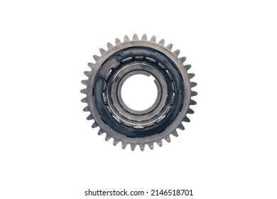 Engine Gear Wheel With Cogs, Isolated On White