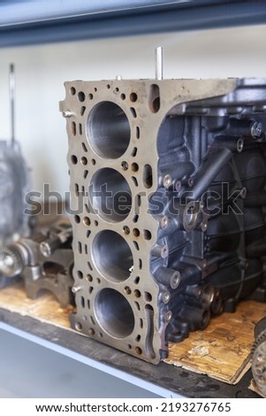 engine head with valves, redy for service, close up