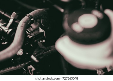 The engine of the machine close-up
