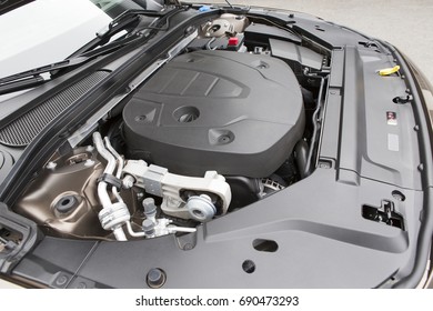 Engine Of A Modern Diesel Car.