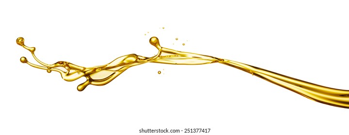 Engine Oil Splashing Isolated On White Background